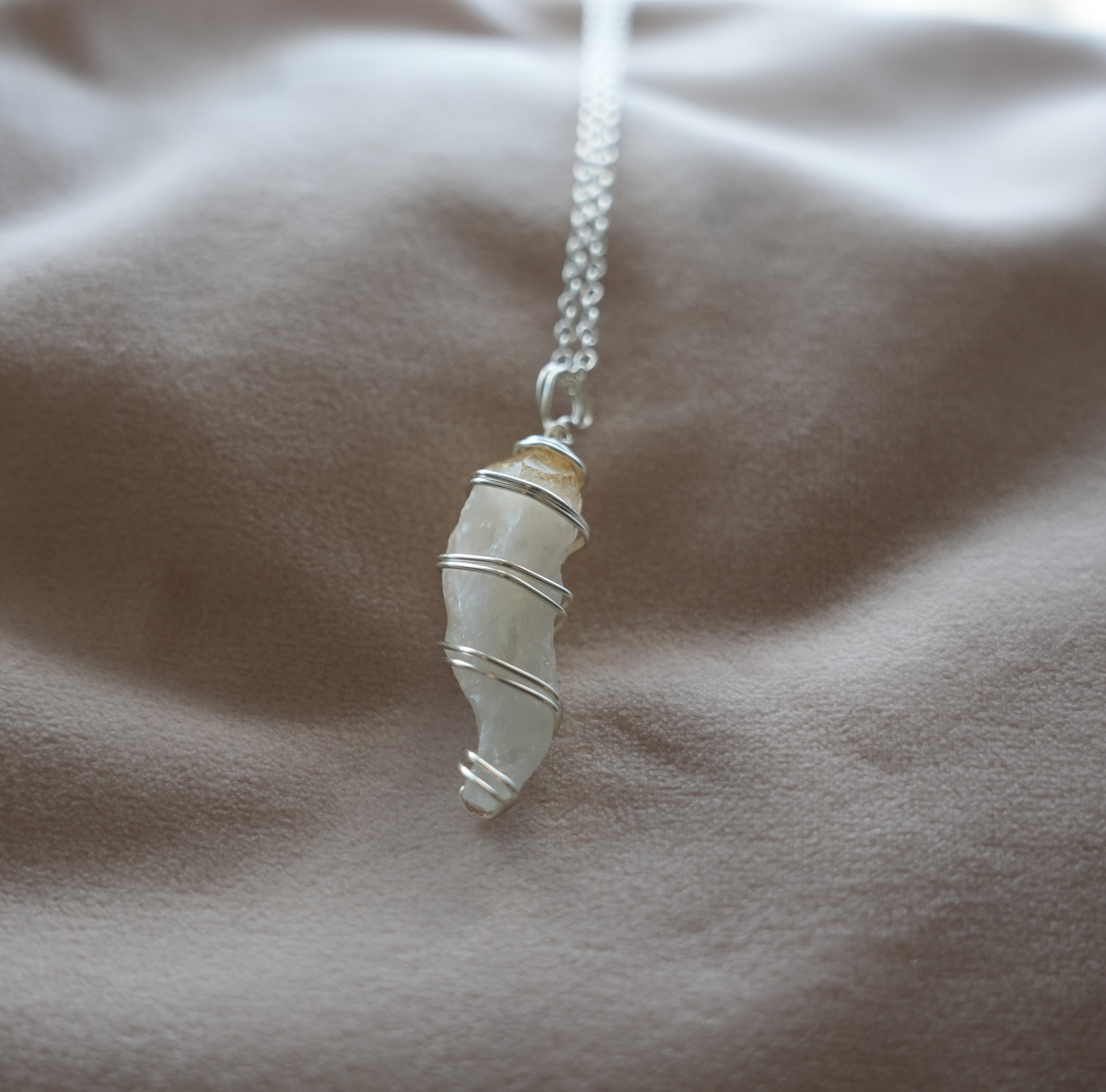 Curved Citrine Pendant
