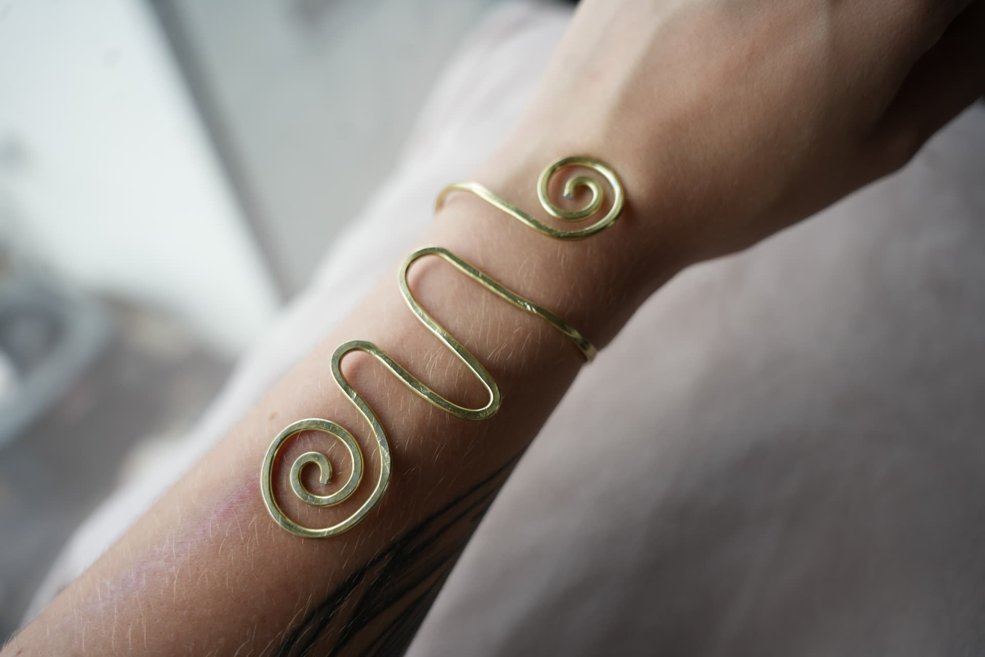 Hammered Brass Arm Cuff