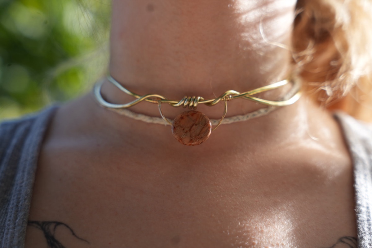 Brass Collar with Veined Disc