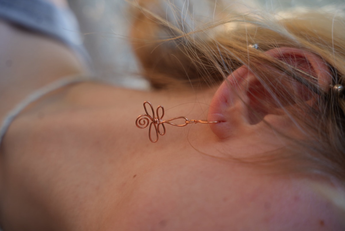 Copper Wire Flower Drops