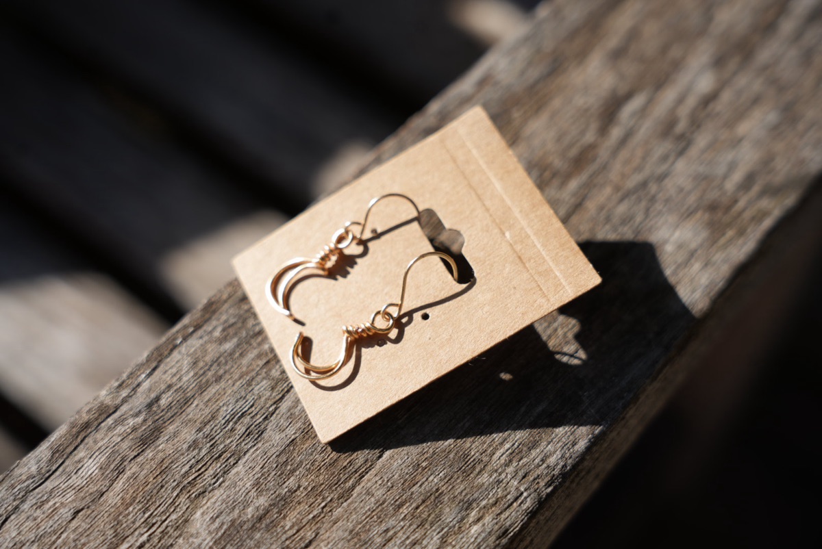Gold-Tone Crescent Moon Drops