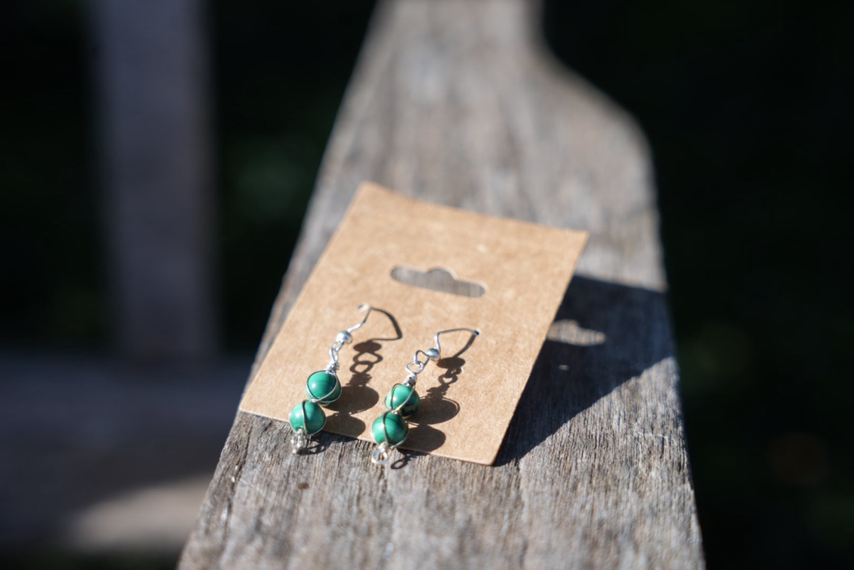 Green Banded Bead Drops