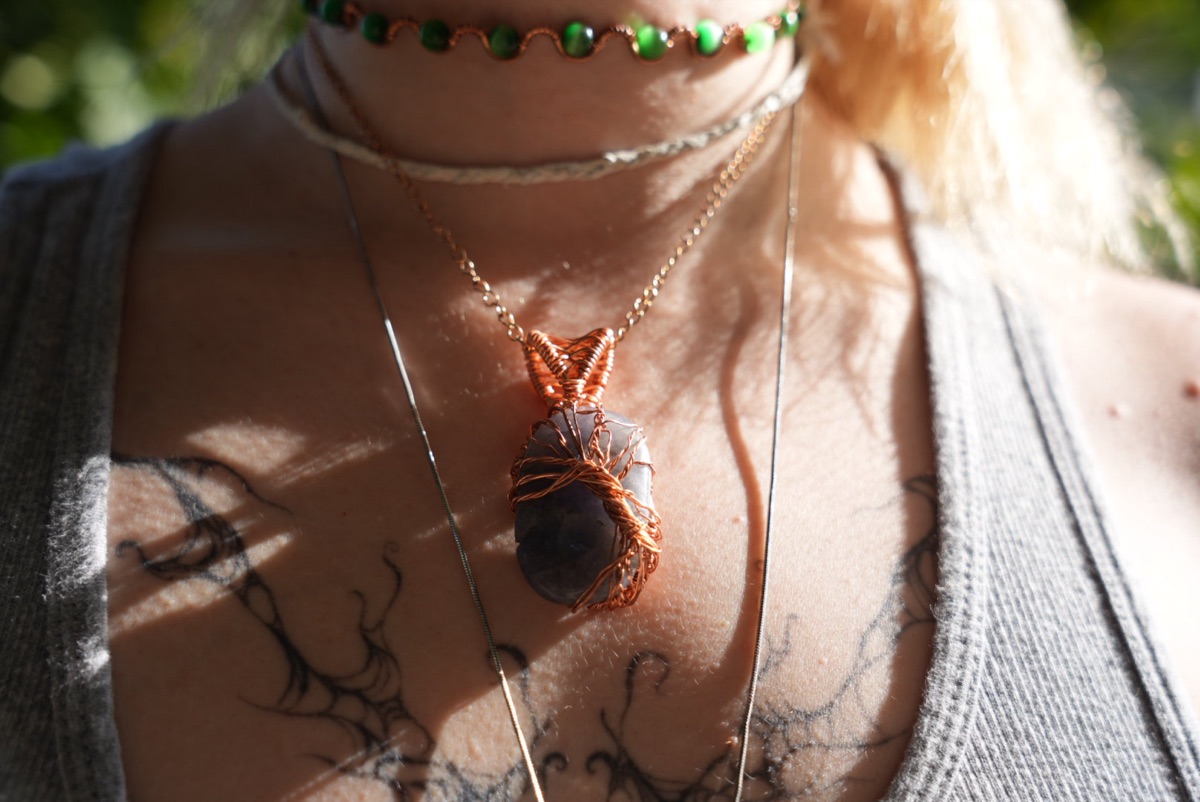 Violet-Banded Stone in Copper